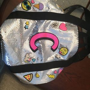 Girls justice “C” small duffel bag. Like new.